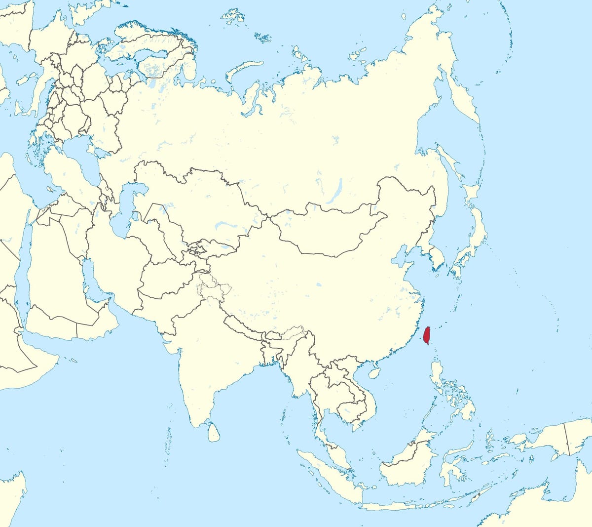 Taiwan 지도에서 아시아