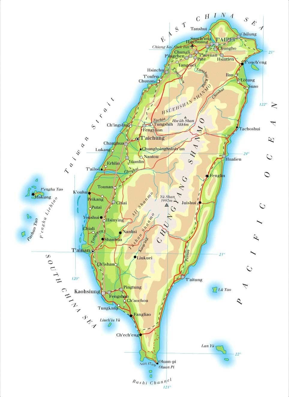 지도 Taiwan 강