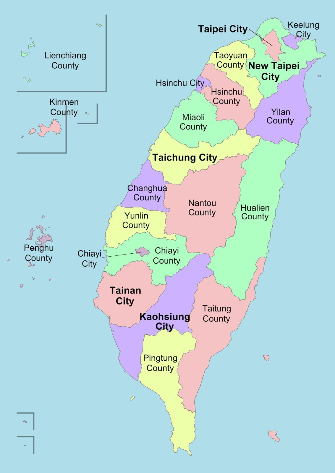 지도 Taiwan 카운티 