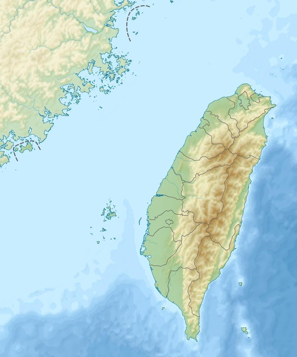 지도 Taiwan 고도