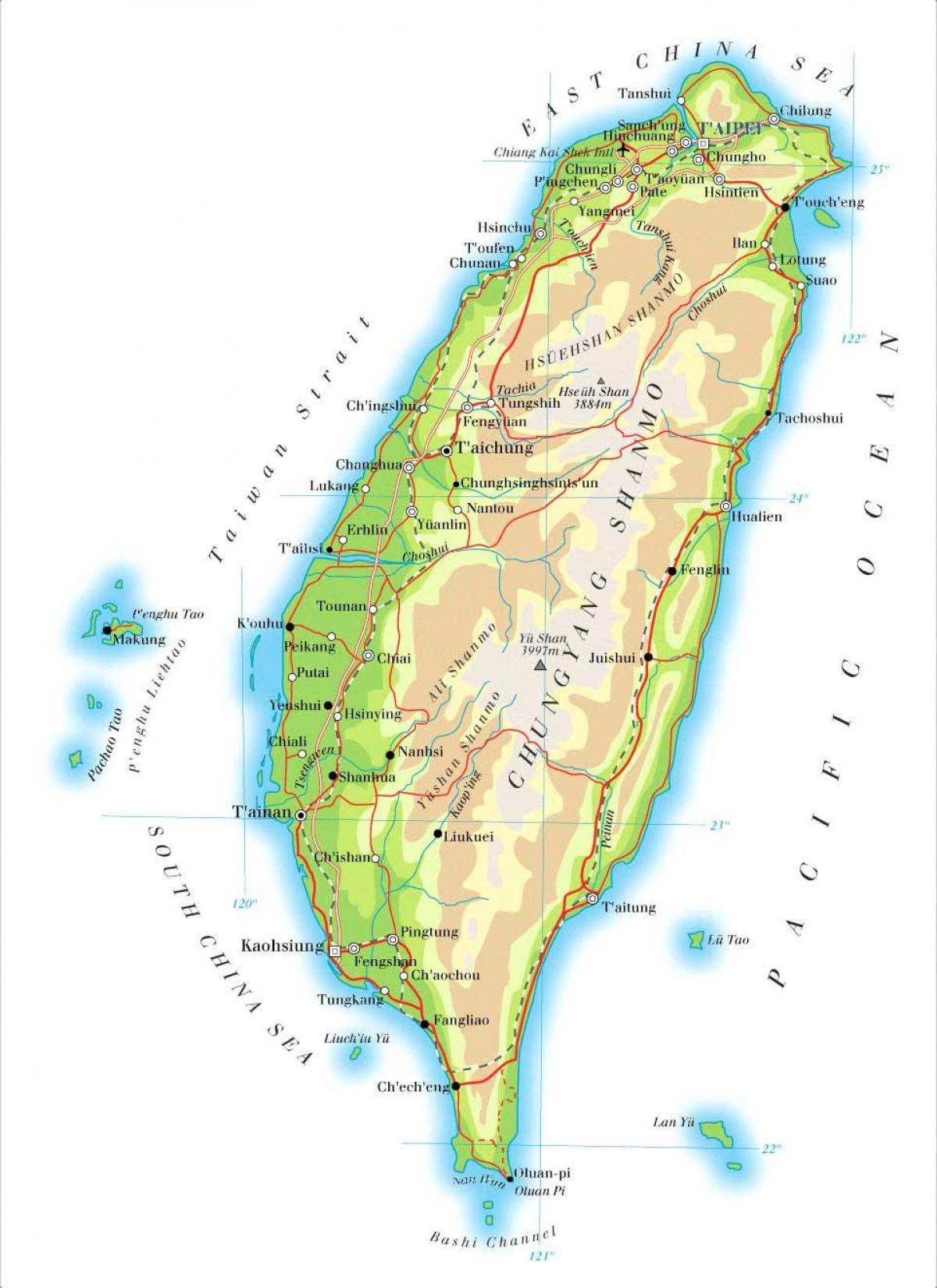 지도 Taiwan 강