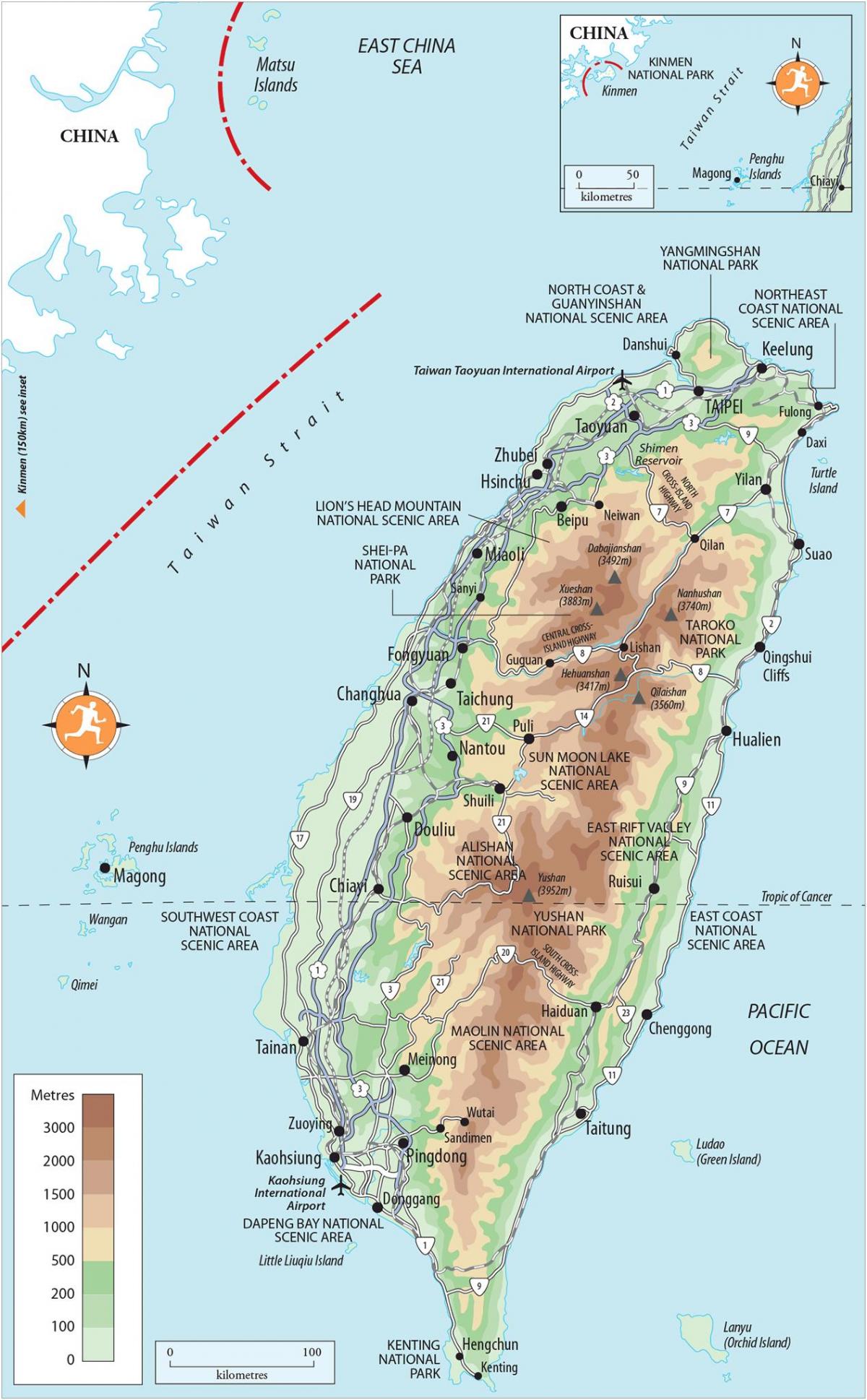 지도의 관심사의 장소 Taiwan