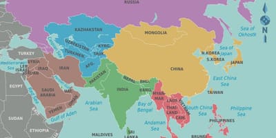지도 Taiwan 및 주변 국가